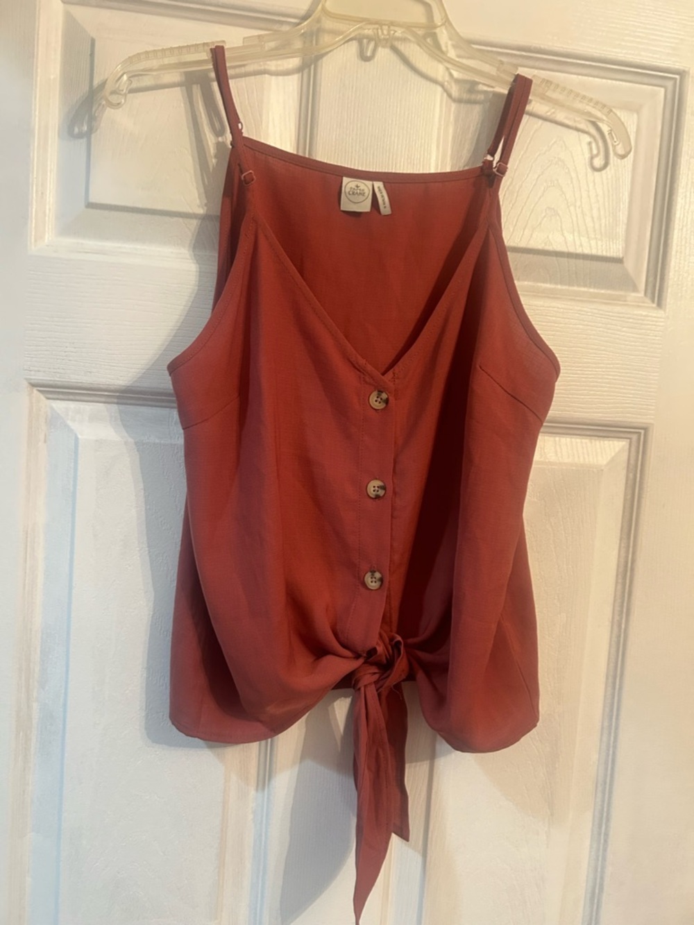 Paper Crane Rust Tie-Front Cami